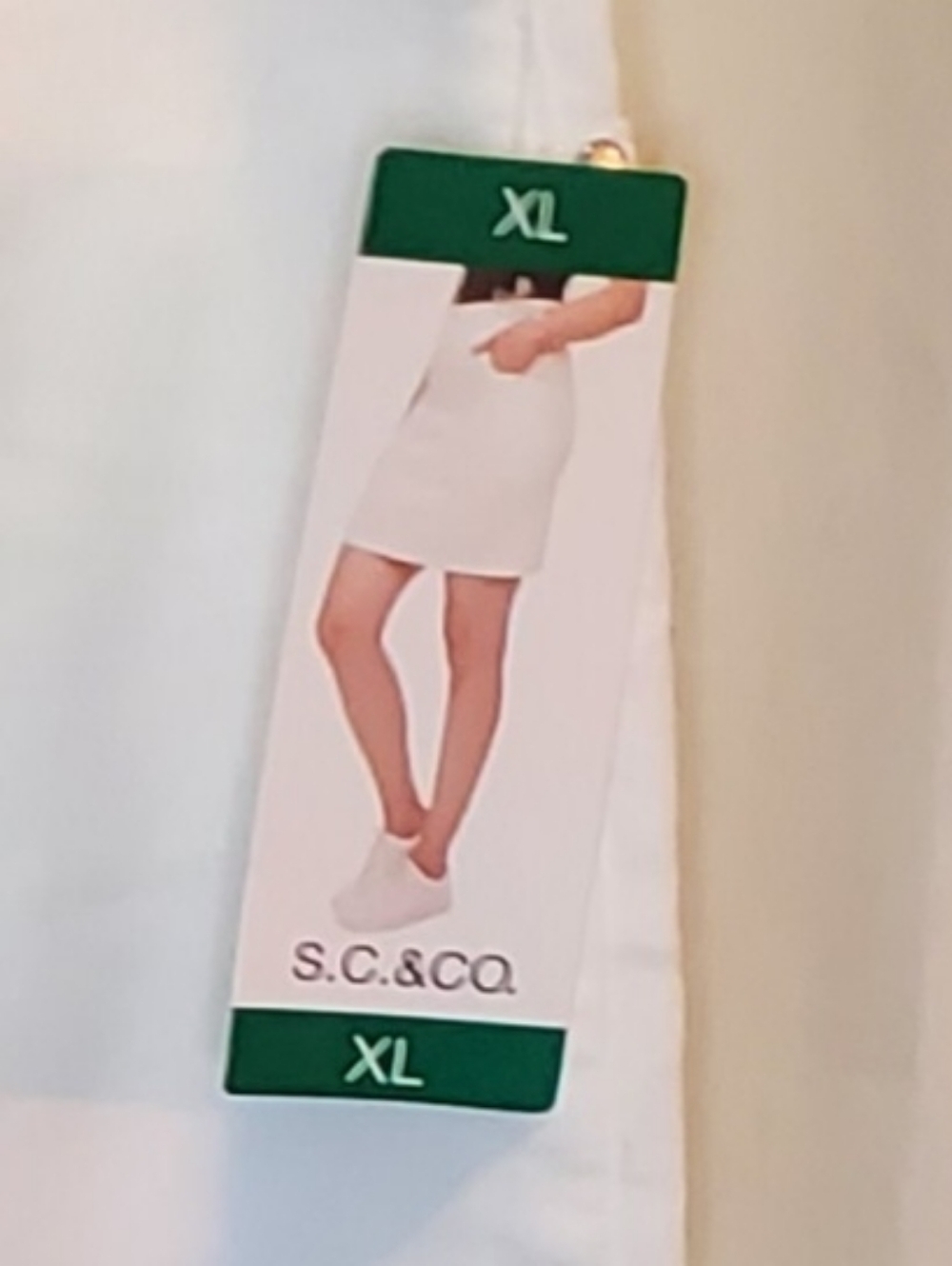 NWT White Stretch Cotton Blend A-Line Skirt With Shorts - Picture 2 of 4